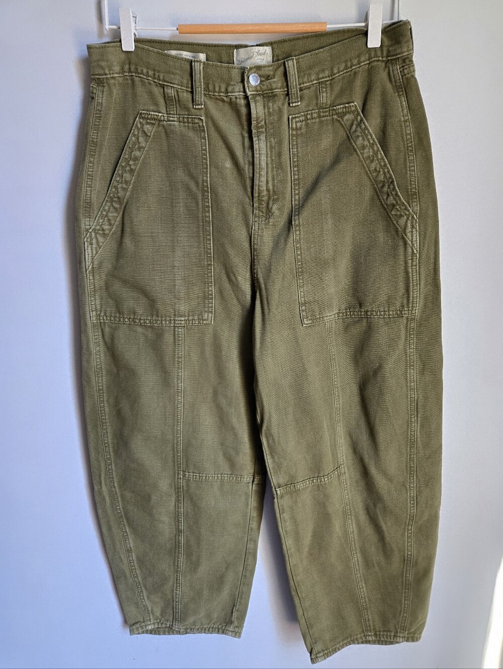 UNIVERSAL THREAD Olive Green High Rise Easy Barrel 💯 Cotton Pants